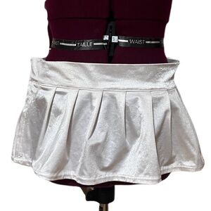 White satin micro mini skirt xs 0, 1